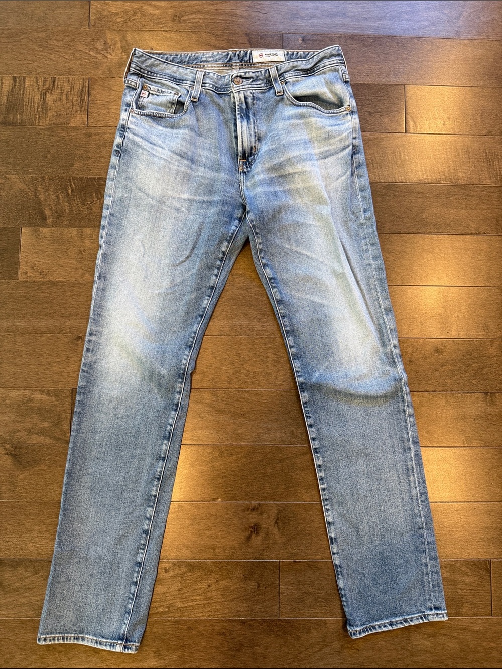 AG Adriano Goldschmied Light Wash Slim Straight Jeans